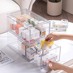 Sgoostood 2 Pack Stackable Organizer Drawers, Transparent Drawer in Home - Image 5