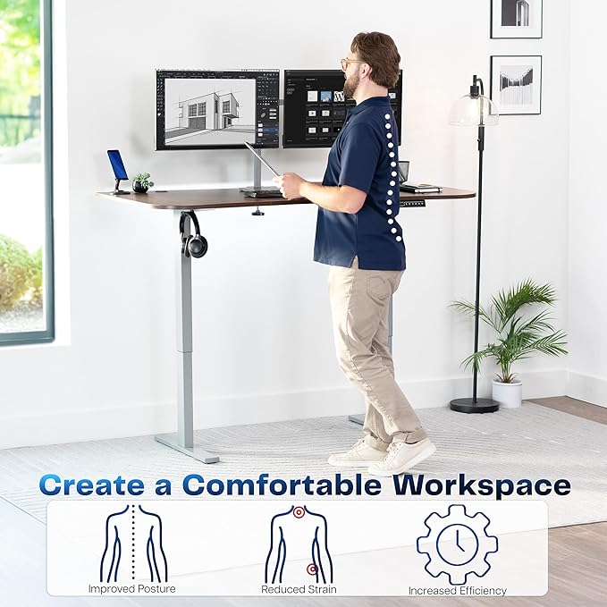 VIVO Electric 63 x 32 in Standing Desk, Memory Height Adjustment, 1B Series - Image 4