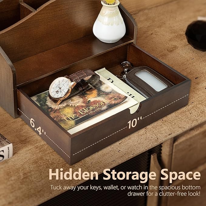 Pine Wood Mail Organizer for Desk - Image 5