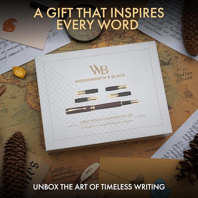 Wordsworth & Black Fountain Pen Gift Set, Includes Ink Bottle, 6 Ink Cartridges - Image 6