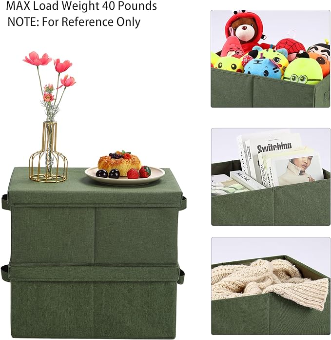 HOONEX Storage Bins with Lids for Organizing, Storage Boxes with 2 Carrying - Image 2