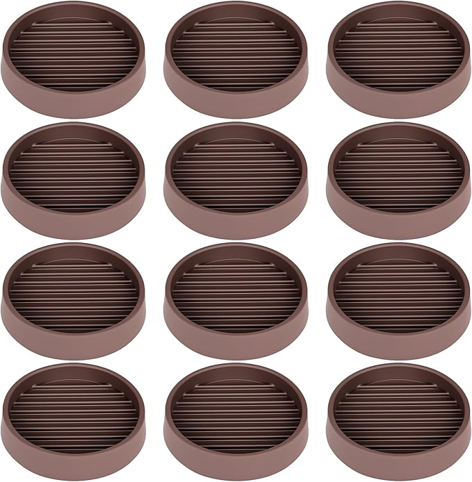 Non Slip Furniture Pads, 2.5” Round Rubber Caster Cups, Anti-Slip Gripper by VOCOMO