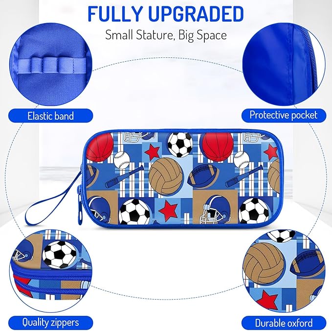 Fitvc Large Pencil Case for Boys, Sports Boys Pencil Pouch for Kids Teens School - Image 2