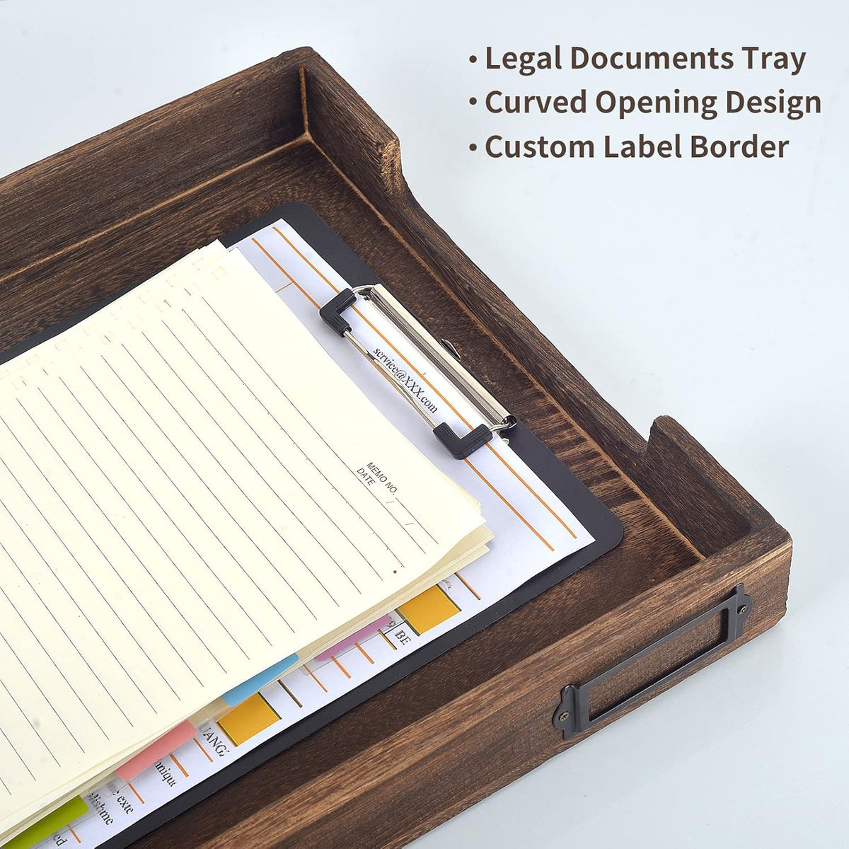 11 x 17 Paper Tray Organizer Legal Size Desk Tray Wooden Paper Tray Organizer...