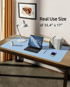 YSAGi Leather Desk Protector, Office Mat, Large Mouse Mat, Non-Slip PU Leather - Image 5
