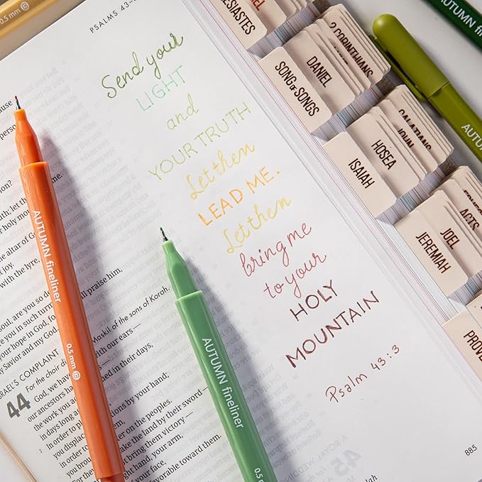 DIVERSEBEE Fine Tip Pens, 8 Bible Pens No Bleed Through, 0.5mm Fine Point - Image 6