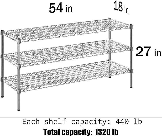 Regal Altair 18" Deep x 54" Wide x 27" Height Wire Shelving Kit | 3-Tier | NSF - Image 3