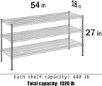 Regal Altair 18" Deep x 54" Wide x 27" Height Wire Shelving Kit | 3-Tier | NSF - Image 3