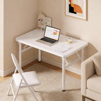 Small Folding Computer Desk - 31.5 Inch Foldable Small Spaces Compact Desk,No Assembly,Bedroom, Dorm and Apartment,Portable Study for Home Office Table