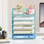 Subekyu 6-Tier Desk Paper Organizer, Desktop File Letter Tray - Image 4