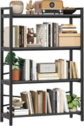 4 Tier Bookshelf 31.49" Width, Tall Book Shelf Storage and Organization by Homeiju