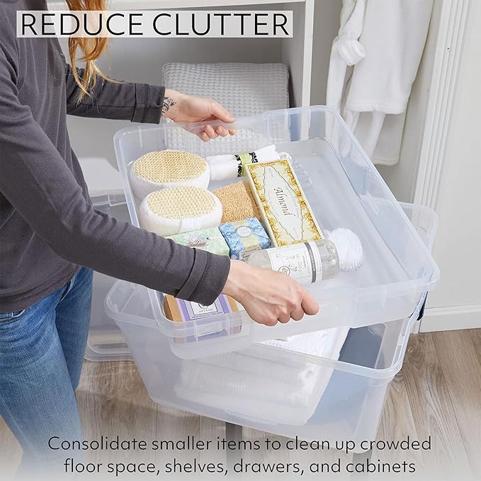 Rubbermaid Cleverstore 74 Qt Clear Storage Bins - Image 4