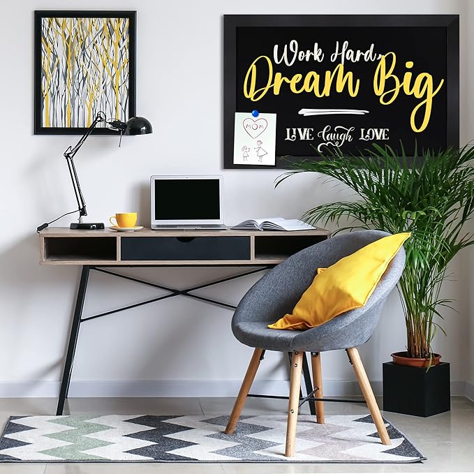 HBCY Creations Rustic Black Magnetic Wall Chalkboard, Extra Large Size 24" x 36" - Image 6