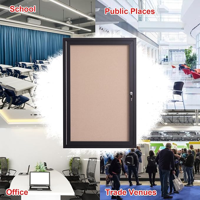 36x24 Inch Lockable Enclosed Bulletin Board, Weather-Resistant Outdoor - Image 6