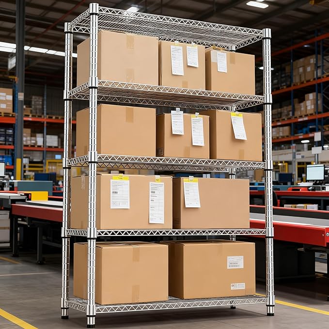 M MZG 5 Tiers Shelf Metal Storage Shelves 3300 lbs Steel Storage Shelving - Image 6