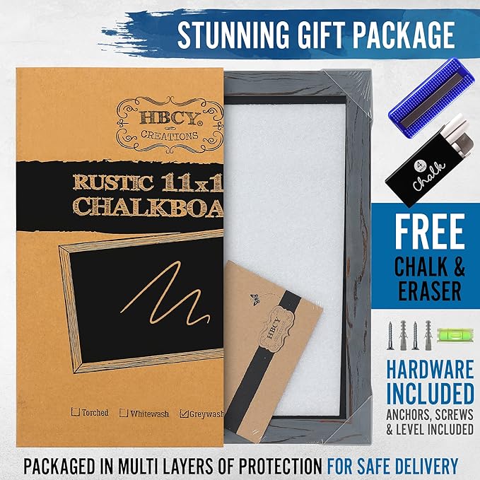 HBCY Creations Rustic Grey Magnetic Wall Chalkboard, Small Size 11" x 17" - Image 7