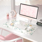 QIYI Large Mouse Pad, Cute Green Leaves Desk Mat - Image 2