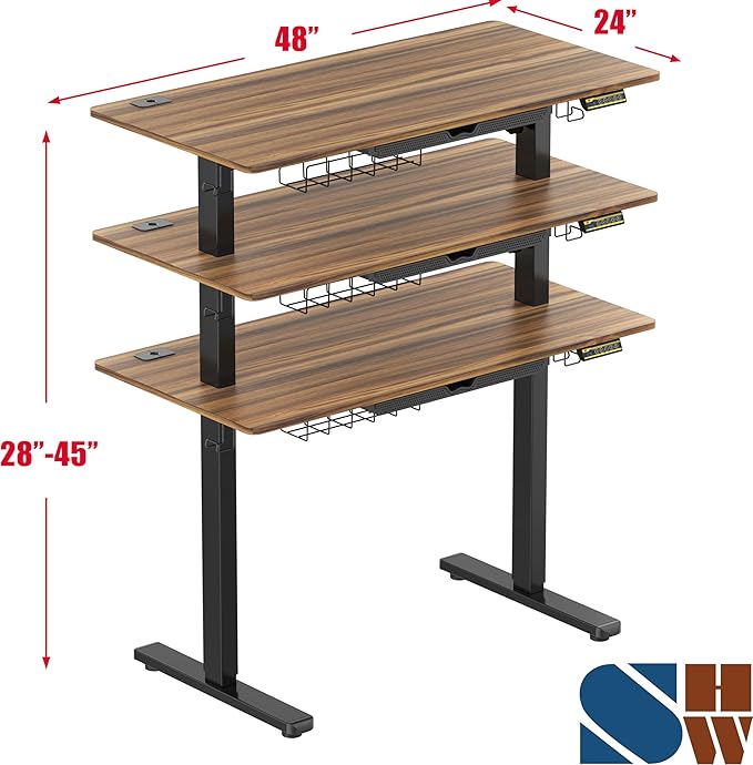 SHW 48-Inch Electric Height Adjustable Standing Desk - Image 3