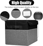 Bagnizer Large 22 Quart Linen Fabric Foldable Storage Bin Cube Organizer Basket - Image 5
