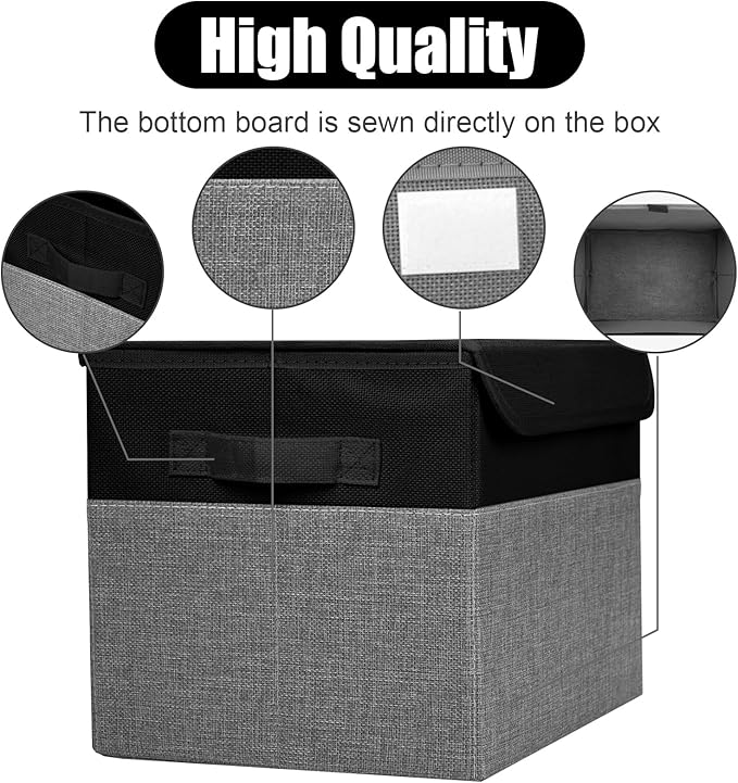 Bagnizer Large 22 Quart Linen Fabric Foldable Storage Bin Cube Organizer Basket - Image 5