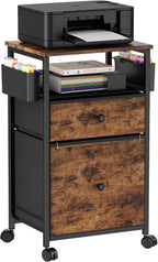 opnice file cabinet, rolling cart with 2 storage, front angle view