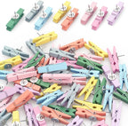 50 PCS Wooden Clips Colorful Push Pins Tacks by JOANC%C3%89E