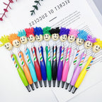 Arthink Pack of 20 Mop Head Ballpoint Pens, Funny Mop Topper Pens with Plush Hair,Writing Click Pen Portable Cute Cartoon Multi-function Signing Pen,Suitable for Office Schools