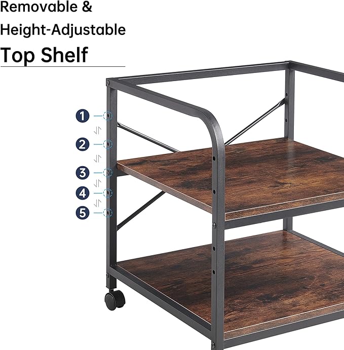 Fannova Under Desk Printer Stand, 20 Inches Deep Large Printer Table - Image 4