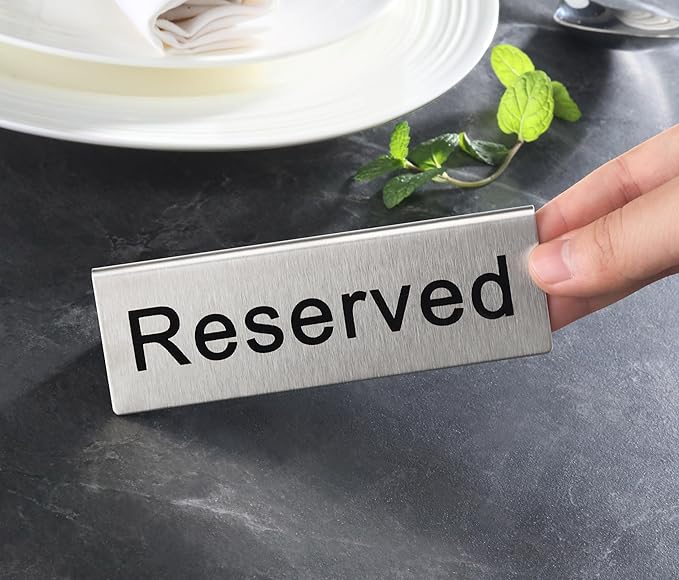 New Star Foodservice Stainless Steel Table Tent Sign, 4 x 1.5-Inch) - Image 6