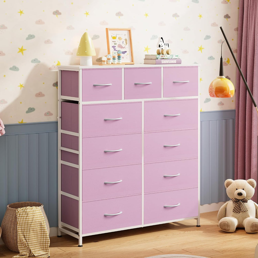 wlive 11 drawer dresser for bedroom, tall chest shown in use