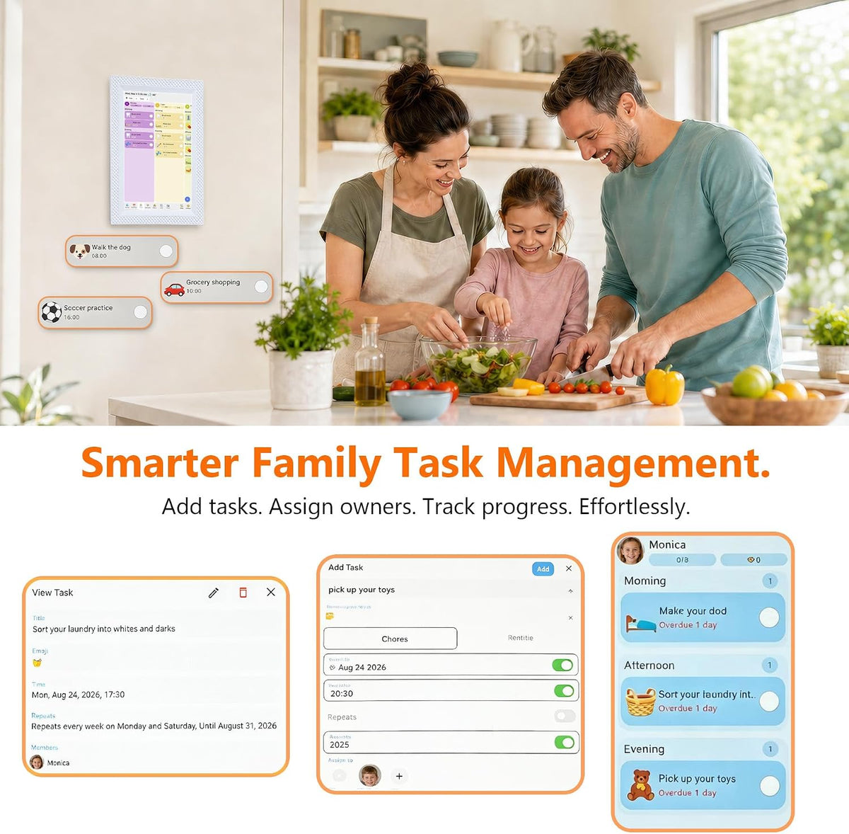 10.1" Digital Calendar Touchscreen, Family Wall Planner & Picture Frame