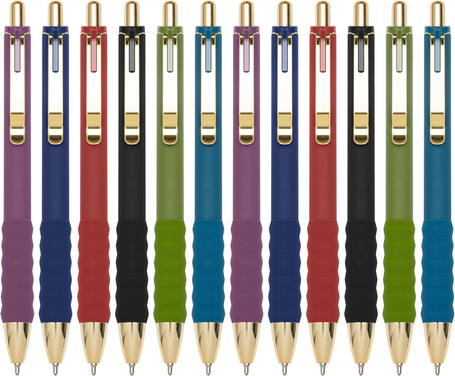 Aisibeiger Ballpoint Pens Black Ink Medium Point 1.0mm, Vintage 12-count | Ball Point Pen with Super Soft Grip Office Supplies Smooth Writing Pens for Women Journaling