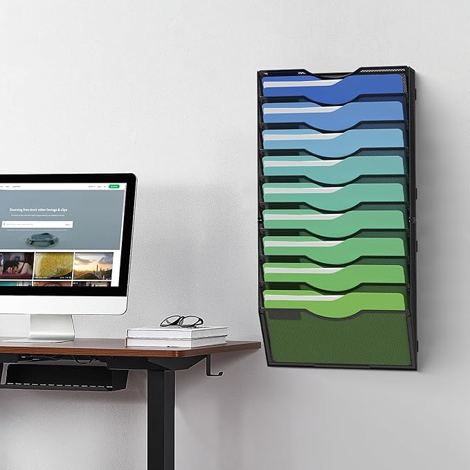 Kuntine.B Wall File Organizer Office Hanging Magazine Holder Wall File Organizer - Image 7