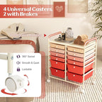 LDAILY 12 Drawer Rolling Storage Cart, Craft Cart Organizer on Wheels w/Metal - Image 6