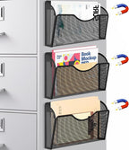 Magnetic File Holder 3 Pockets File Folder Organizer, Office Hanging Magazine - Image 8