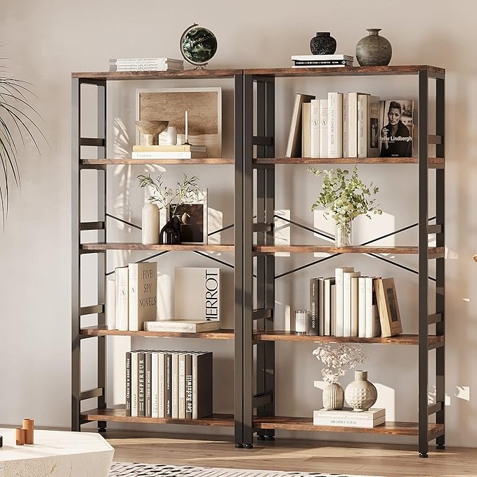 IRONCK Bookshelves and Bookcases, 31.5in Wide Shelf 5-Tier Ladder Shelf - Image 4