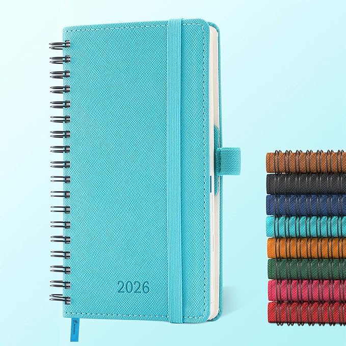 IN-LUXPRO Planner 2026 Daily Weekly and Monthly, 6.5"x3.75", 12 Months Spiral by IN-LUXPRO