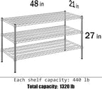 Regal Altair 21" Deep x 48" Wide x 27" Height Wire Shelving Kit | 3-Tier | NSF - Image 3