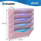 Gawerk 5 Tier Hanging Wall File Organizer, Mesh Mail Paper Orgnization Hanging - Image 2