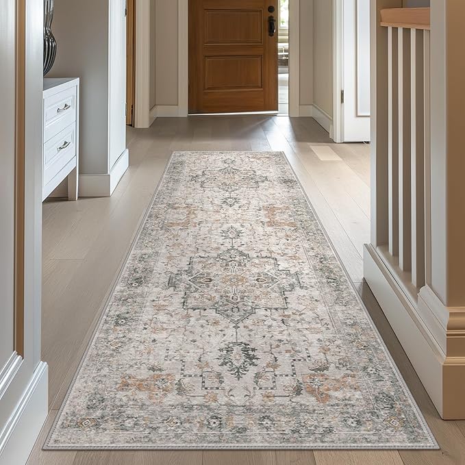 GENIMO Runner Rug 2'6"x5 Machine Washable Non Slip Vintage Hallway Runner Rug - Image 2
