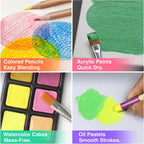 colour block 73-piece art set – premium art showing dimensions