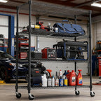 M MZG 4 Tiers Shelf 1400 lbs Steel Storage Shelving Utility Shelving Unit Steel - Image 2