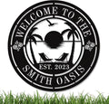 Personalised Tropical Patio Metal Sign, Custom Oasis Metal Sign, Custom by HYTSIGN