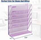 EASEPRES Desk File Organizer Mesh 6 Tier, Hanging Wall Mount Document - Image 7