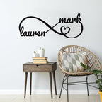 Personalized Valentines Metal Wall Sign, Custom Infinity Heart Love Couple Name - Image 9
