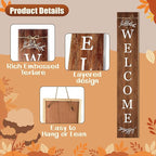 Welcome Porch Sign Decor Wooden Hanging Sign Door Porch Standing Decorative - Image 3