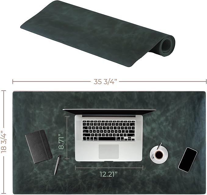 Node Leather Calfskin Leather Desk Pad – Executive Office Desk Mat - Image 6