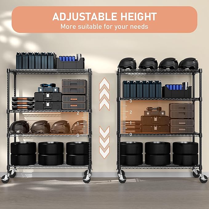 M MZG Industrial Metal 4 Tier Shelving - Image 6