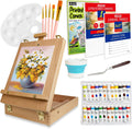 portable tabletop easel set 36-piece acrylic paints brushes, main product view