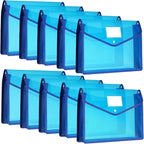 10 Pieces Plastic File Folders Envelope Expanding File Wallet Organizer by Epakh